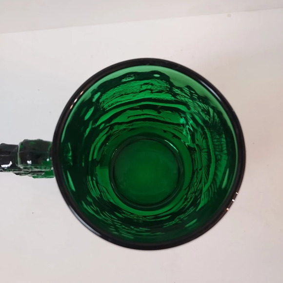 Vintage Arcoroc Emerald Green Glass Christmas Snowman Mug - France - Picture 4 of 6